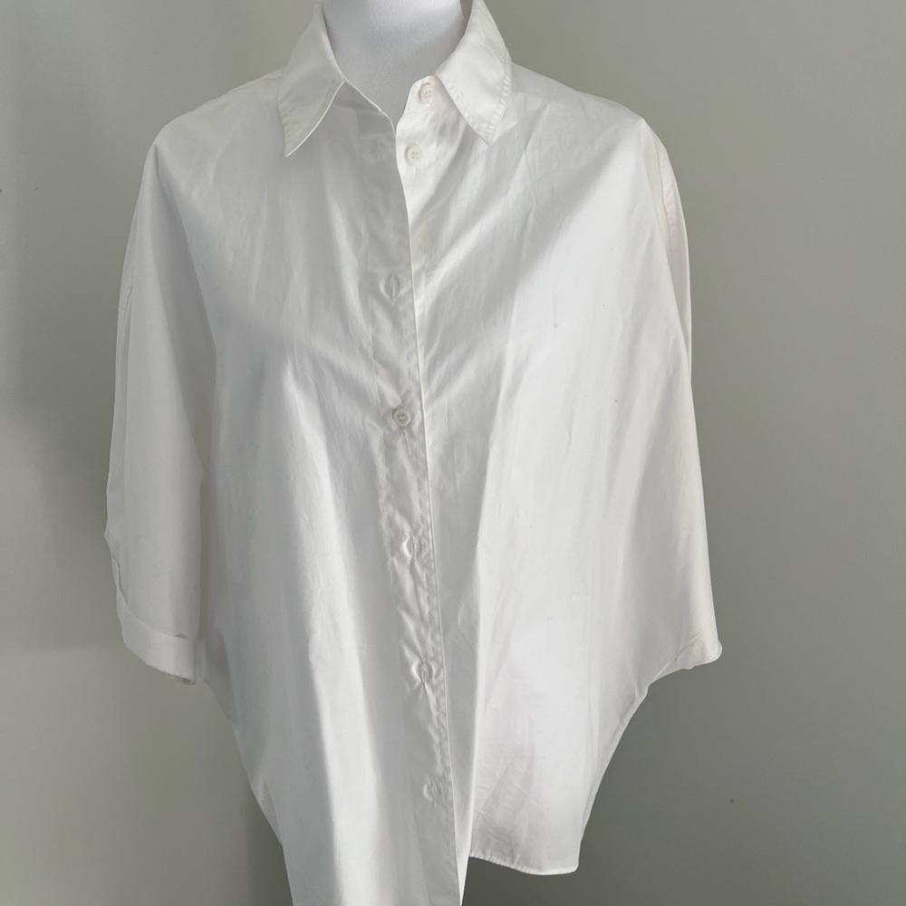 Zara Elegant White Button-Down Blouse